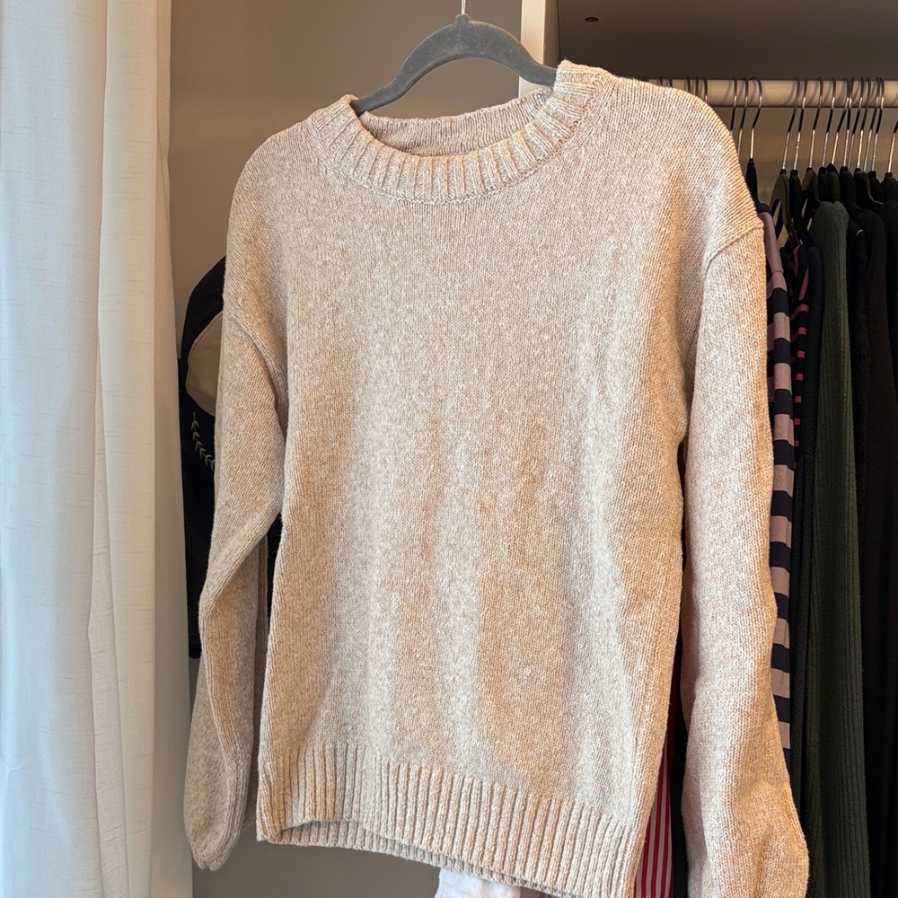 J. Crew Beige Crew Neck Sweater med
